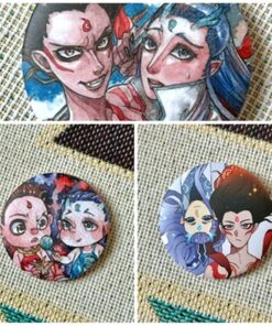 เข็มกลัดทรงกลมลาย Nezha & Aobing
