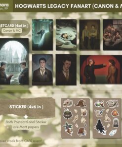 Hogwarts Legacy Fanart (Canon x MC) Unofficial Postcard & Sticker